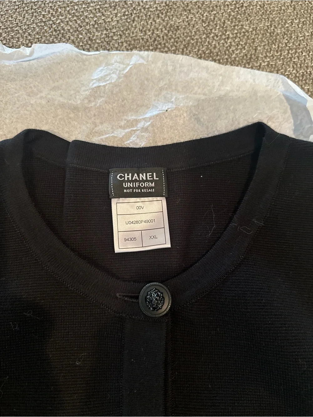 Chanel Classic Black Button-Front Cardigan